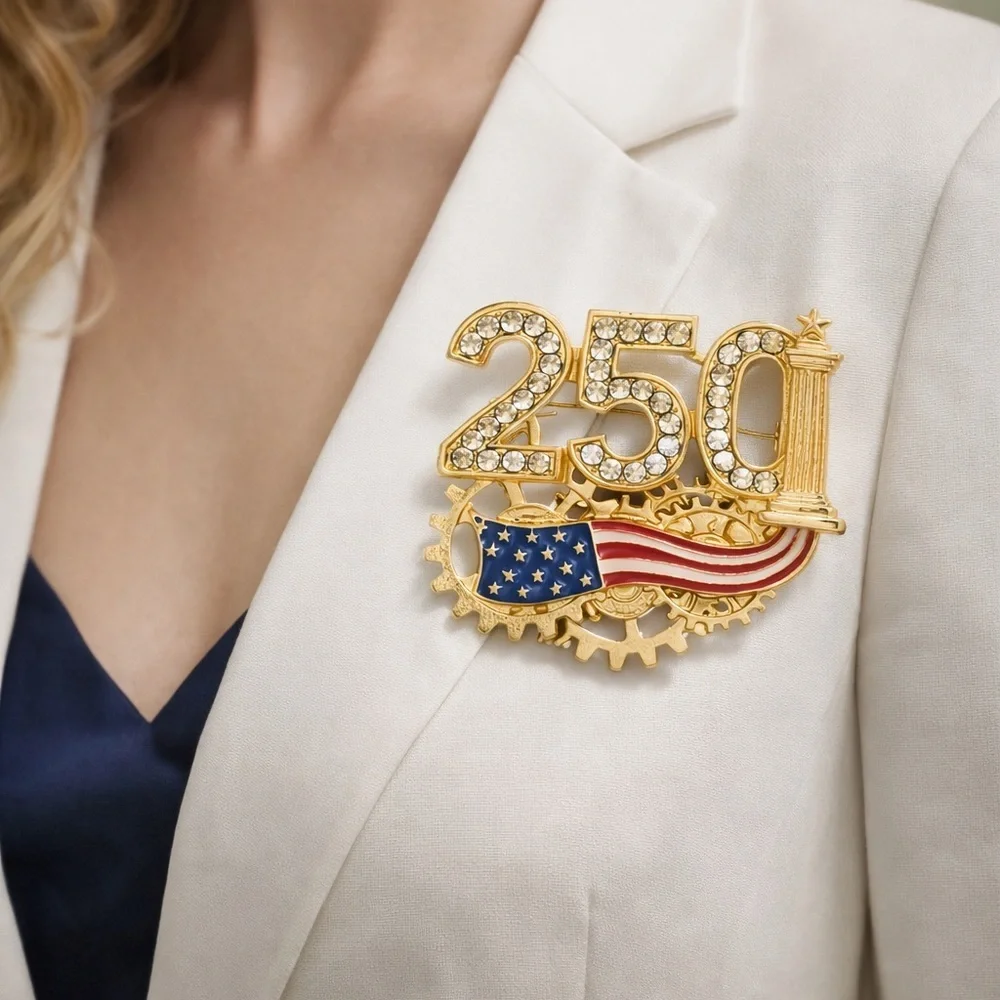 USA Flag 250 Celebration Brooch